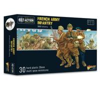 Warlord Games Infantería del ejército francés - Miniaturas de plástico a escala de 28 mm para acción de pernos altamente detalladas, miniaturas de la Segunda Guerra Mundial para juegos de guerra de