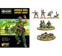 Warlord Games Grupo de apoyo alemán Heer - Miniaturas de metal a escala de 28 mm para acción de pernos Miniaturas altamente detalladas de la Segunda Guerra Mundial para juegos de guerra de mesa