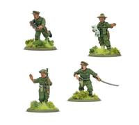 Warlord Games Gurkha Platoon Commanders - Miniaturas de resina a escala de 28 mm para acción de pernos altamente detalladas en miniaturas de la Segunda Guerra Mundial