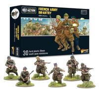 Warlord Games Infantería del ejército francés - Miniaturas de plástico a escala de 28 mm para acción de pernos altamente detalladas, miniaturas de la Segunda Guerra Mundial para juegos de guerra de