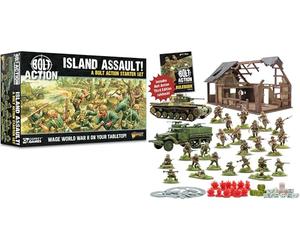 Warlord Games Island Assault - Juego de iniciación de la tercera edición de Bolt Action - Juego de batalla de estrategia de la Segunda Guerra Mundial de 28 mm para 2 o más jugadores que usan