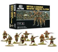 Warlord Games Pelotón de infantería británica y canadiense (invierno) - Miniaturas de plástico a escala de 28 mm para acción de pernos altamente detalladas en miniaturas de la Segunda Guerra Mundial