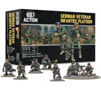 Warlord Games Pelotón de infantería de veteranos del ejército alemán - Miniaturas de plástico a escala de 28 mm para acción de pernos altamente detalladas en miniaturas de la Segunda Guerra Mundial