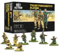 Warlord Games Pelotón italiano Paracadutisti - Miniaturas de plástico a escala de 28 mm para acción de pernos miniaturas altamente detalladas de la Segunda Guerra Mundial