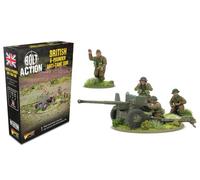 Warlord Games Pistola antitanque de plástico del ejército británico de 6 libras y acción de perno en miniatura