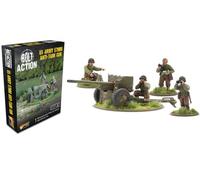 Warlord Games Pistola antitanque de plástico del ejército de EE. UU. de 57 mm y tripulación de 28 mm, acción de perno