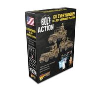 Warlord Games ¡Ve a todas partes! Modelos a escala de pelotón blindado Jeep del ejército de Estados Unidos para Bolt Action altamente detallados en miniaturas de la Segunda Guerra Mundial