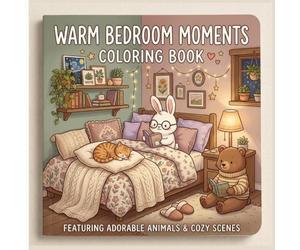 Warm Bedroom Moments Coloring Book: Featuring Adorable Animals & Cozy Scenes (Warm Coloring Book Series)