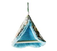 Warm Bird Nest - Hanging Plush Bird Tent Cave, Soft Winter Aviary Hammock Hut, Parrot Macaw Cockatiel Sleeping Shelter Bed with Perch, Cage Comfort Rest House | Indoor Pet Habitat Use