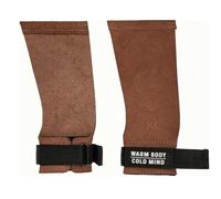 WARM BODY COLD MIND Agarres de Cuero sin Agujeros para Levantamiento de Pesas y Fitness