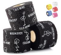 WARM BODY COLD MIND Cinta Weightlifting Dedos para de Levantamiento Pesas - Hook Grip Tape Crossfit, Lifting Thumb Tape (3 Rollos Negro, 5,8m x 4,7cm)