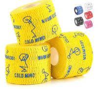 WARM BODY COLD MIND Cinta Weightlifting Dedos para de Levantamiento Pesas - Hook Grip Tape Crossfit, Lifting Thumb Tape (3 Rollos Amarillo, 5,8m x 4,7cm)