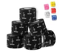 WARM BODY COLD MIND Cinta Weightlifting Dedos para de Levantamiento Pesas - Hook Grip Tape Crossfit, Lifting Thumb Tape (6 Rollos Negro, 5,8m x 4,7cm)