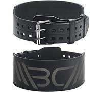 WARM BODY COLD MIND Cinturón de Levantamiento de Pesas Cuero. Cinturón Ajustable de 4" con para Entrenamiento, Sentadillas Gimnasio, (Negro, L)