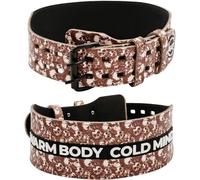 WARM BODY COLD MIND Cinturón de Levantamiento de Pesas Cuero. Cinturón Ajustable de 4" con para Entrenamiento, Sentadillas Gimnasio, (Calaveras, XL)