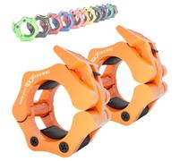 WARM BODY COLD MIND Reforzado Cierres para Pesas de 50mm - Collares de Levantamiento de Pesas, Abrazaderas de Barra, Mancuerna para Barras Olímpica, Barbell Collars, Gym, Fitness Clamps (Naranja)