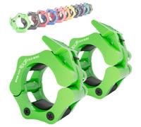 WARM BODY COLD MIND Reforzado Cierres para Pesas de 50mm - Collares de Levantamiento de Pesas, Abrazaderas de Barra, Mancuerna para Barras Olímpica, Barbell Collars, Gym, Fitness Clamps (Neon)