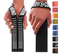 WARM BODY COLD MIND V1 Correas para Levantamiento de Pesas Halterofilia olímpica, Powerlifting, Entrenamiento de Fuerza Funcional: Correas de Agarre Hechas de algodón (Negro/Blanco)