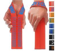 WARM BODY COLD MIND V1 Lifting Straps - Probado a 300 KG - Correas Levantamiento de Pesas Olímpico, Agarraderas para Halterofilia, Powerlifting Gimnasio Fitness Weightlifting (Rojo/Azul Marino)