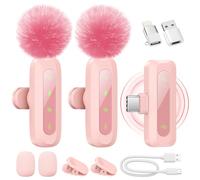 WARM BOX Micrófono Lavalier inalámbrico para iPhone, iPad, teléfono Android, Paquete de 2 Mini micrófonos con reducción de Ruido (2IN1)