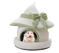 Warm Bunny House - Cama suave desmontable para mascotas pequeñas, bonito diseño de sombrero de interior, bonito nido de algodón, multifuncional, desmontable, a la moda, perfecta para cobayas, hámsters