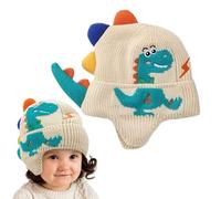 Warm Cartoon Dinosaur Knit Hat For Kids - Baby & Toddler Winter Beanie with Ear Flaps, Windproof Cozy Dinosaur Hat For Boys & Girls, Cute Knitted Cap Fõr School, Camping & Outdoor Play