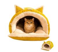 Warm Cat Cave Tent - Semi Enclosed Plush Bed Removable Washable Nest Kitten