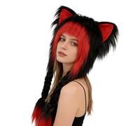 Warm Cat Ear Cap - Plush Cold Weather Hat, 14.57in Cat Ear Headpiece, Soft Fabric Hat with Insulated Comfort Design, Cute Animal Headwear Fashion Style, Everyday Dress Up Costume Use for Family Friend