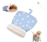 Warm Cave Nest Sleeping Bed,Cozy Pet Nest, Soft Self Warming Pet Sleeping Portable Handwoven Pets Bed,Puppy House for Cats and Dogs All Seasons Indoors (Blue, L)