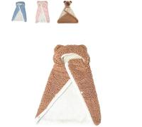 Warm Coral Fleece Dog Shawl with Hood,Pet Cape Blanket for Dogs & Cats,Soft Machine Washable Cape for Indoor Relaxing & Outdoor Walks (Coffee, S)