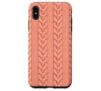 Warm Coral Sweater Knit Print Pattern Winter Aesthetic Carcasa para iPhone XS MAX