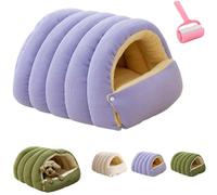 Warm Cozy Pet Bed,Soft Warm Plush Cat Dog Pet Cave Nest,Indoor Cute Dog Cat Bed,Cave Style Cozy Hideaway with Removable Washable Cover & Anti-Slip Base (Purple, 57*37*28cm/22.44*14.57*11.02inches)