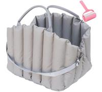 Warm Cozy Pet Car Seat for Dogs & Cats,Handle Waterproof Portable Pet Bed,Pet Travel Bag with Removable Cushion,Car Seat Belt Loops with Anti-Escape Rope (Grey, 55 * 42 * 42cm/21.7 * 16.5 * 16.5inch)