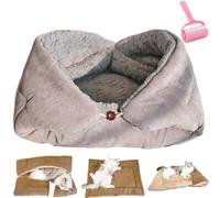 Warm Cozy Plush Bed for Cats,Multifunctional Soft Pet Blanket Cushion,Washable Fall Winter Pets Bed Pad,Indoor Living Room Apartment Travel Pet Pad (Gray, S:70x50cm/27.56inx19.69 in)