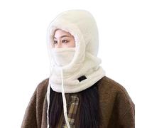 Warm Ear Protection 3-in-1 Hooded Neck Gaiter, 2026 Unisex Winter Windproof Warm Balaclava Face Cover Hats for Outdoor Activities (White)