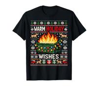 Warm Holiday Wishes Ugly Christmas Dumpster Fire Camiseta