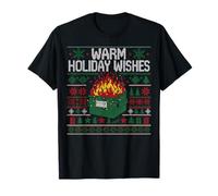 Warm Holiday Wishes Ugly Christmas Dumpster Fire Camiseta