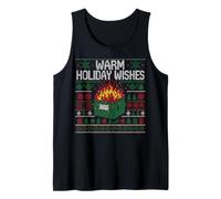 Warm Holiday Wishes Ugly Christmas Dumpster Fire Camiseta sin Mangas