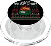 Warm Holiday Wishes Ugly Christmas Dumpster Fire PopSockets PopGrip para MagSafe