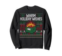Warm Holiday Wishes Ugly Christmas Dumpster Fire Sudadera