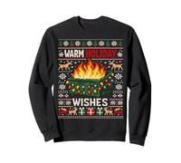 Warm Holiday Wishes Ugly Christmas Dumpster Fire Sudadera