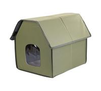 Warm House - Refugio aislado para gatos al aire libre, fácil de montar, para invierno, impermeable, para refugio de mascotas al aire libre