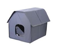 Warm House - Refugio aislado para gatos al aire libre, fácil de montar, para invierno, impermeable, para refugio de mascotas al aire libre