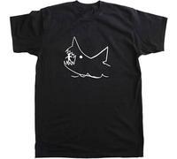 WARM KISS Great Shark Men Retro Cotton T Shirt Black M
