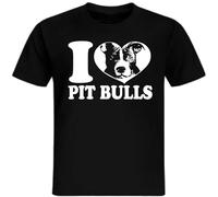 WARM KISS I Love Pitbulls Fun Dog Dog Love Dog Best Friend Pitty Pitbull T Shirt Black L