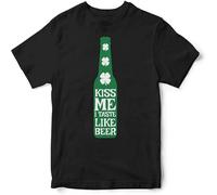 WARM KISS I Taste Like Beer Men Yellow Red Mens T Shirt 100% Cotton Irish Ireland Weed Spliff Drugs St Patrick's Day73929 Black 3XL
