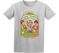 WARM KISS Let's Make Special Brownies Men T Shirt Graphic Short Sleeve Top Tees Grey 3XL