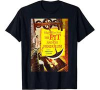 WARM KISS Men's Allan PoE Pit and Pendulum Halloween Poster Horror Movie T Shirt Black 3XL