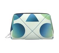 Warm Love Print Chic - Bolsa de maquillaje de viaje, bonita bolsa de cosméticos para mujer, para bolso y uso sobre la marcha, Gradiente triangular verde azulado, One Size, Clásico