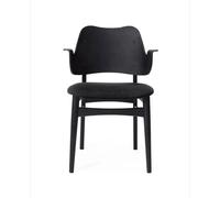 Warm Nordic Silla Gesture asiento tapizado Tela anthracite. base de haya lacada en negro